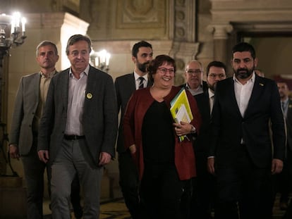 Dolors Bassa, el 28 de enero, en el Parlament de Cataluña, en Barcelona.
