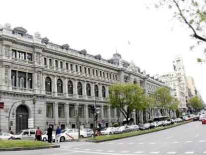 Vista de la fachada del Banco de Espa&ntilde;a. 