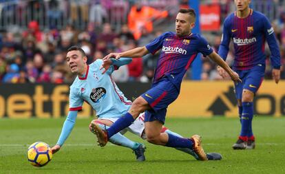 Alba y Aspas, en el Barcelona-Celta.