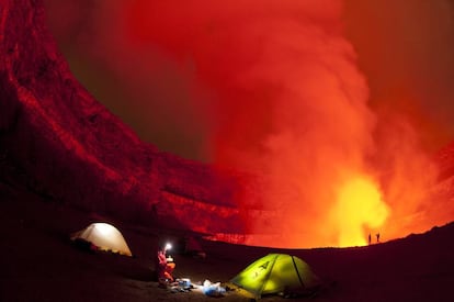 Lago de lava del volcán Nyiragongo, en la región del Kivu (RDC).