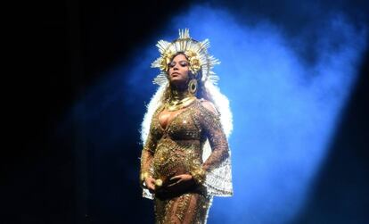 Beyoncé, el pasado febrero durante su actuación en los Grammy.