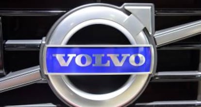 Logo de Volvo en el Salón Internacional del Automóvil de Detroit