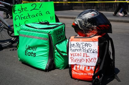 Mensajes de protesta, este martes. 