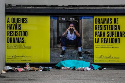 Exterior del teatro Valle Inclán en el madrileño barrio de Lavapiés, el 14 de octubre.  