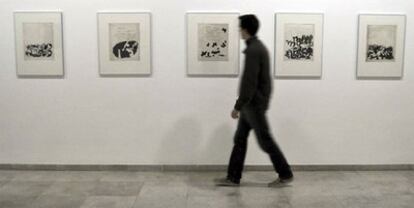 Varias de las piezas que forman parte de la exposición <i>Esteban Vicente. Dibujos 1920- 2000</i>.