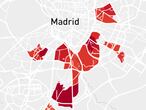 Áreas confinadas en Madrid