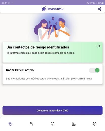 Radar COVID para Android.