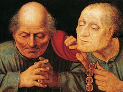 <b></b><i>Dos monjes en oración</i> (primera mitad del siglo XVI), de Quentin Metsys. OBJETO