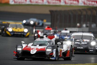 Fernando Alonso, durante la carrera en Fuji.