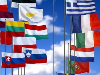 Banderas de algunos de los pa&iacute;ses miembros de la UE.