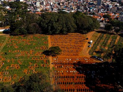 Imagem aérea do Cemitério Vila Formosa, em São Paulo.