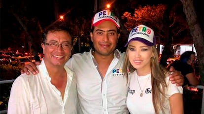 Colombian President Gustavo Petro, his son Nicólas and Daysuris del Carmen Vásquez.