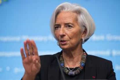 La directora gerente del Fondo Monetario Internacional (FMI), Christine Lagarde, durante una rueda de prensa celebrada en Washington, Estados Unidos.