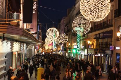 Decoración navideña en Madrid.