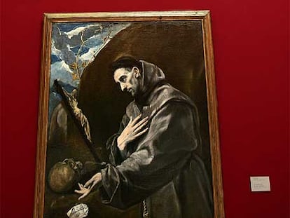 El cuadro <i>San Francisco en meditación</i>, de El Greco, en el Museo de Bellas Artes de Valencia.