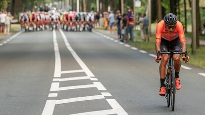 Maté, del Euskaltel, en fuga en la Vuelta de 2022.