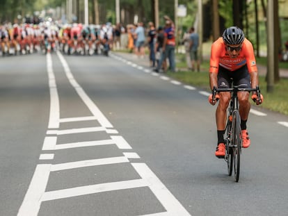 Maté, del Euskaltel, en fuga en la Vuelta de 2022.