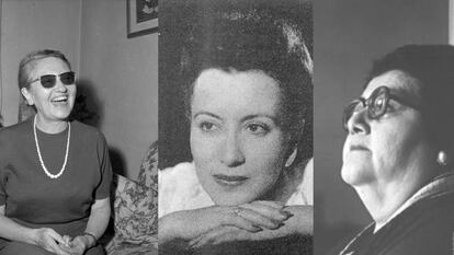 Marta Brunet, Alaíde Foppa e Ileana Espinel en imágenes de archivo.