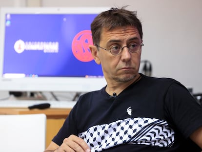 El cofundador de Podemos Juan Carlos Monedero, la semana pasada dentro del curso de verano de Podemos en San Lorenzo de El Escorial.