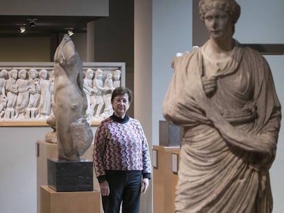 La catedràtica d'Història Romana Isabel Rodà, al Museu Marés.