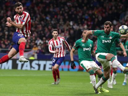 Felipe anota el segundo gol del Atlético ante el Lokomotiv.