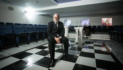 Joan-Francesc Pont en el templo principal de la Gran Logia Simbólica Española.