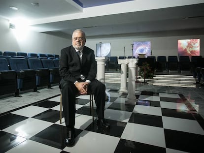 Joan-Francesc Pont en el templo principal de la Gran Logia Simbólica Española.