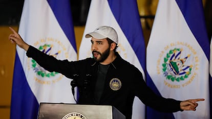 O presidente de El Salvador, Nayib Bukele, no último dia 1º, em San Salvador.