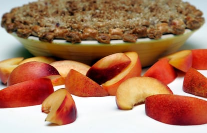 'Crumble' de melocotón.