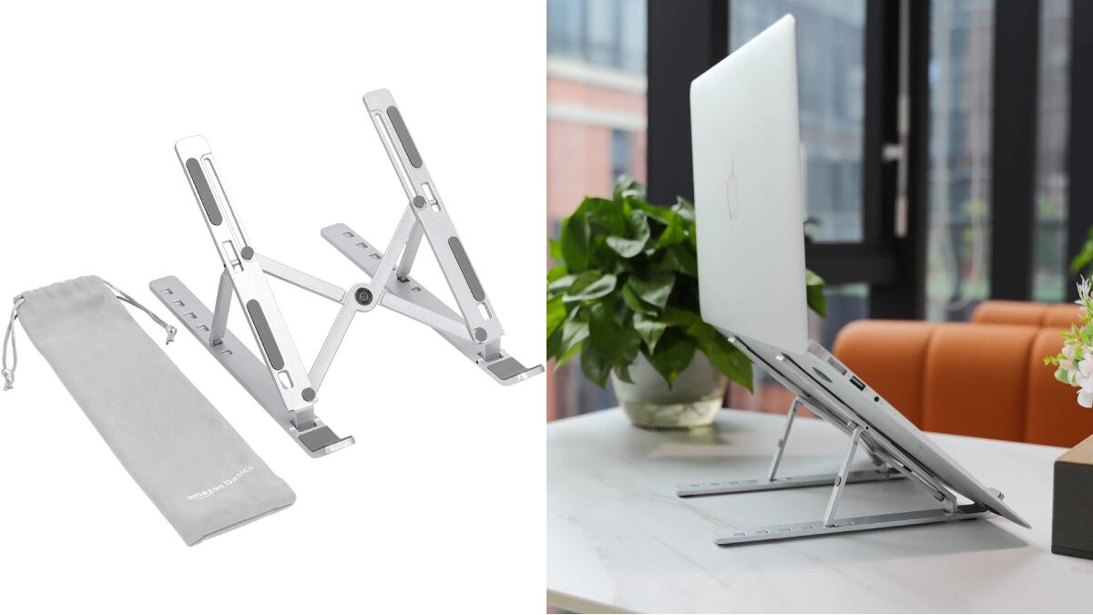 Soporte plegable de aluminio para el portátil, de AmazonBasics.