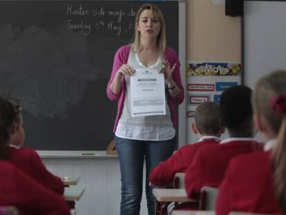 Alumnos de primaria de un colegio p&uacute;blico de Madrid.