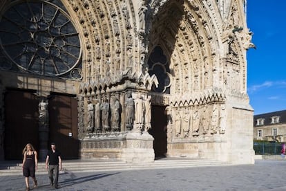 Portada de la catedral de Reims, del siglo XIII.