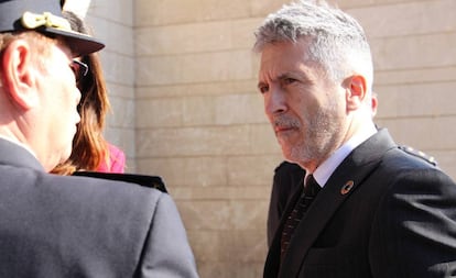 El ministro del Interior, Fernando Grande-Marlaska, en su visita el sábado a Melilla.