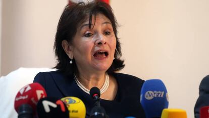 La presidenta de la Instancia para la Verdad y la Dignidad (IVD), Sihem Bensedrine.