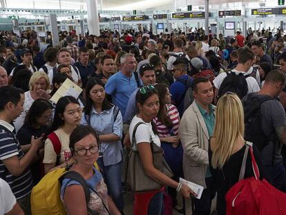 Pasajeros en el aeropuerto de El Prat