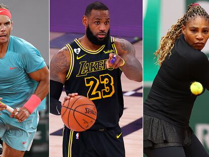 Rafa Nadal, Lebron James y Serena Williams.