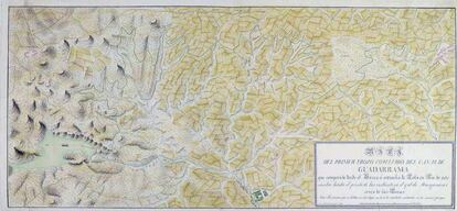 Mapa del Canal de Guadarrama, realizado en 1826