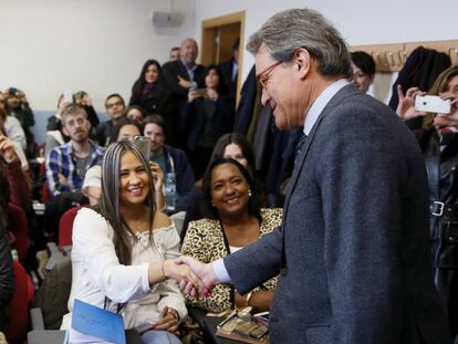 L'ex-president català Artur Mas, a la seva arribada a la Facultat de Dret de la Universitat Autònoma de Madrid.