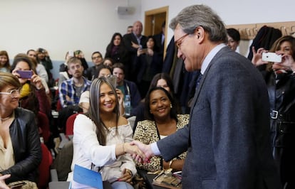 L'ex-president català Artur Mas, a la seva arribada a la Facultat de Dret de la Universitat Autònoma de Madrid.