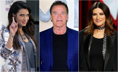 Pilar Rubio, Arnold Schwarzenegger y Laura Pausini.