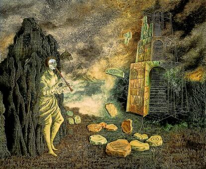 'El Flautista' (1955), obra de Remedios Varo.