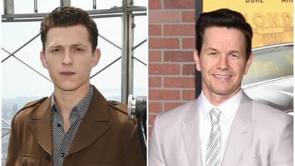 Los actores Tom Holland y Mark Wahlberg.