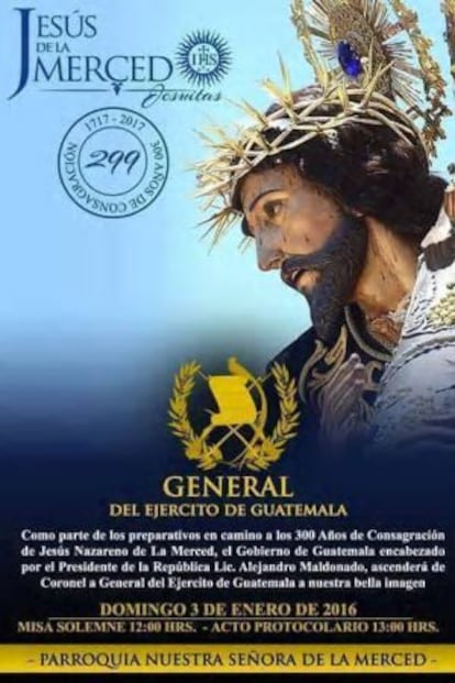 Afiche de los 300 años de la consagración de Jesús de La Merced.