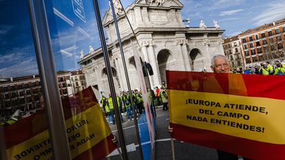 Protestas de los agricultores españoles en Madrid, el pasado 21 de febrero.