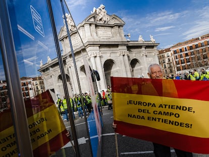 Protestas de los agricultores españoles en Madrid, el pasado 21 de febrero.