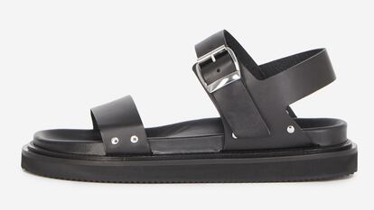 Sandalias de piel negra de The Kooples.