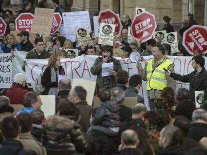 Manifestación por el derecho a la vivienda en Bilbao.