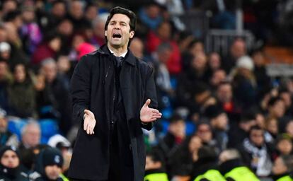 Solari, durante el partido ante el Rayo Vallecano.