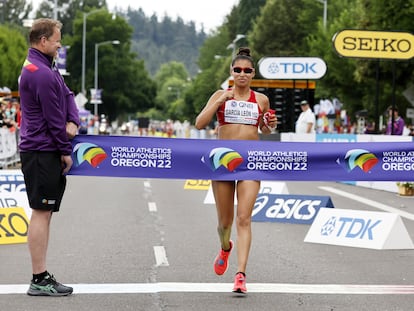 La peruana Kimberly García se impone en los 35 kilómetros marcha del Mundial de Oregón.