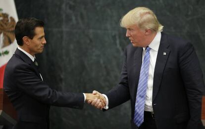 Peña Nieto y Trump en su reunión, hace un año, en México.